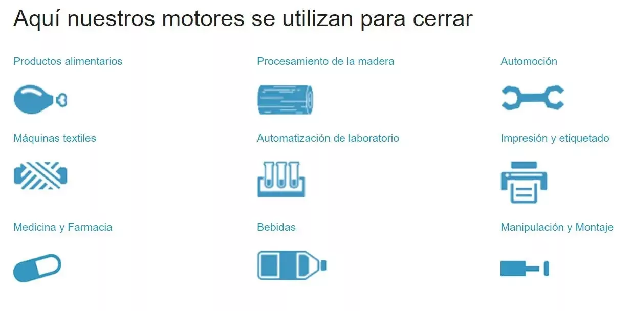 Servomotores para aplicaciones de alimentos.